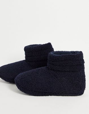 Loungeable teddy boot slippers in gray