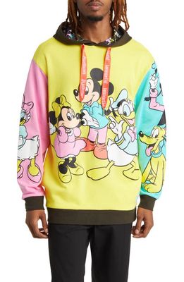 Loungefly x Disney Gender Inclusive Mouseketeers Colorblock French Terry Graphic Hoodie in Yellow Multi