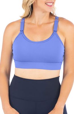 LOVE AND FIT Strappy Nursing Sports Bra in Island Blue