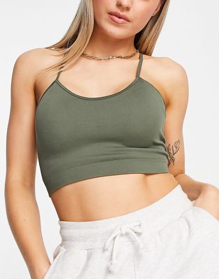 Love & Other Things seamless bralette in army green