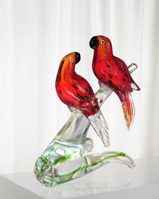 Love Birds Decorative Art Glass Figurine