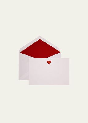 Love Cards with Hand-Lined Envelopes, Set of 10
