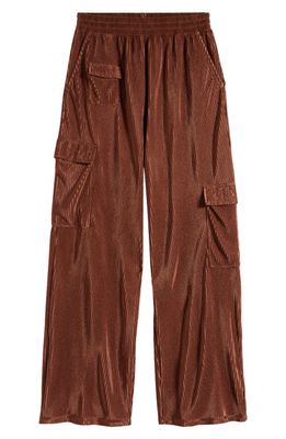 Love, Fire Kids' Pleated Cargo Pants in Brown 