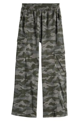 Love, Fire Kids' Pleated Cargo Pants in Olive Camo 