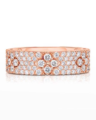 Love in Verona 18k Rose Gold Diamond Ring, Size 6.5