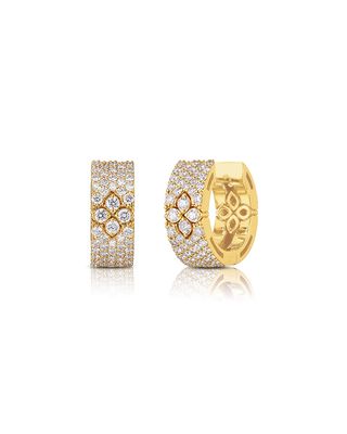 Love in Verona 18k Yellow Gold Diamond Huggie Earrings