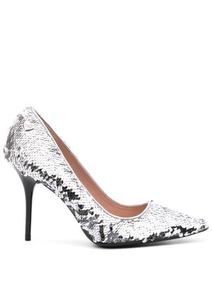 Love Moschino 100mm sequin-embellished pumps - Silver