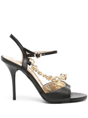 Love Moschino 110mm chain-strap leather sandals - Black