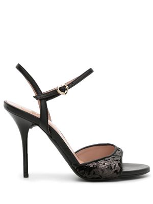 Love Moschino 110mm sequin-embellished leather sandals - Black