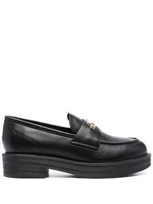 Love Moschino 40mm logo-plaque slip-on loafers - Black