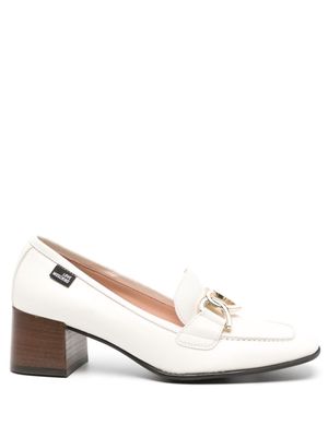 Love Moschino 50mm buckle leather pumps - White
