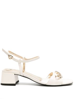Love Moschino 50mm chain-link leather sandals - White