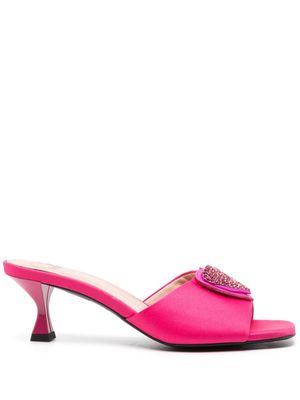 Love Moschino 65mm open-toe satin mules - Pink