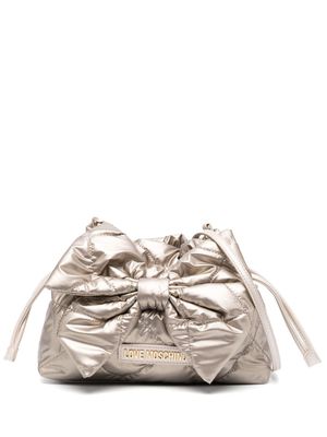 Love Moschino bow-detail drawstring crossbody bag - Gold