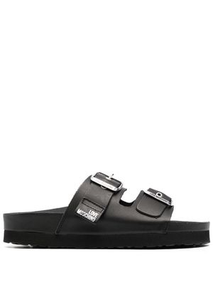Love Moschino buckle-straps leather sandals - Black