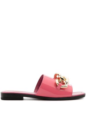 Love Moschino chain-detail leather mules - Pink