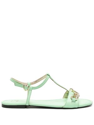 Love Moschino chain link-detail leather sandals - Green
