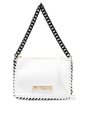 Love Moschino chain-link trim shoulder bag - White