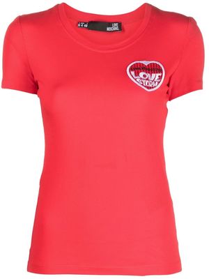 Love Moschino chest embroidered-logo detail T-shirt