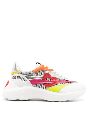 Love Moschino colour-block panelled leather sneakers - White