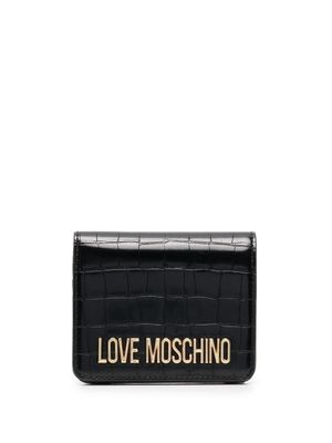 Love Moschino crocodile-effect bi-fold wallet - Black