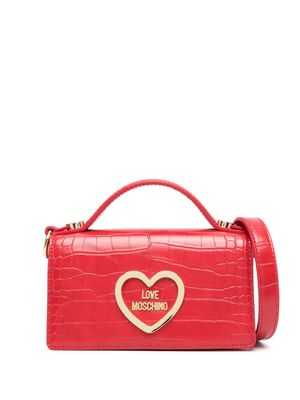 Love Moschino crocodile-effect mini tote bag - Red