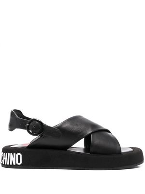Love Moschino crossover-strap sandals - Black
