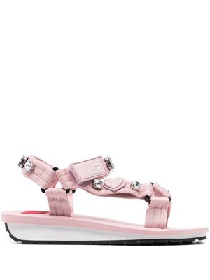 Love Moschino crystal-embellished touch-strap sandals - Pink