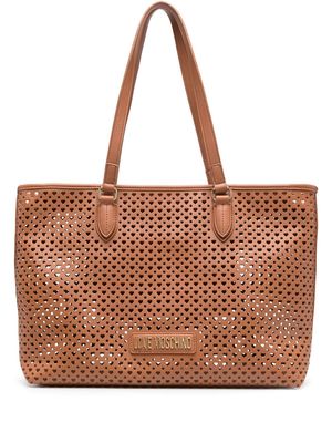 Love Moschino cut out-detail shoulder bag - Brown