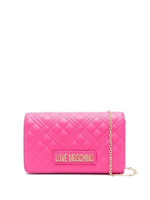 Love Moschino diamond-quilted crossbody bag - Pink