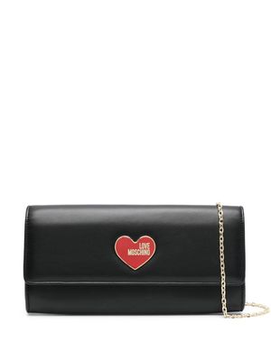 Love Moschino enamelled-logo crossbody bag - Black