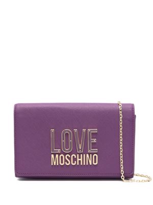 Love Moschino enamelled logo-lettering crossbody bag - Purple