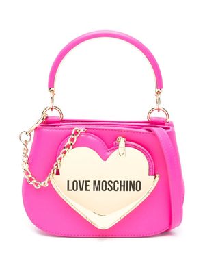 Love Moschino enamelled-logo mini tote bag - Pink