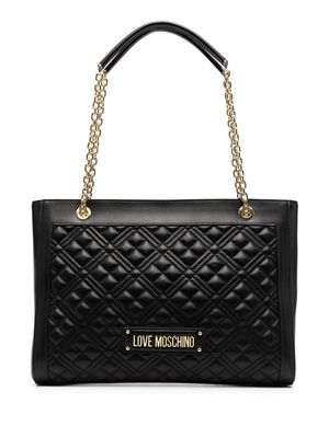 Love Moschino faux-leather quilted shoulder bag - Black