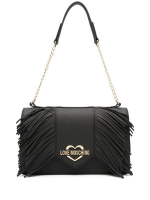Love Moschino fringed shoulder bag - Black