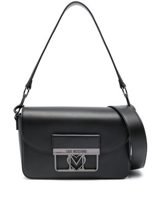 Love Moschino gold-plaque shoulder bag - Black