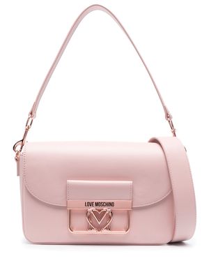 Love Moschino gold-plaque shoulder bag - Pink