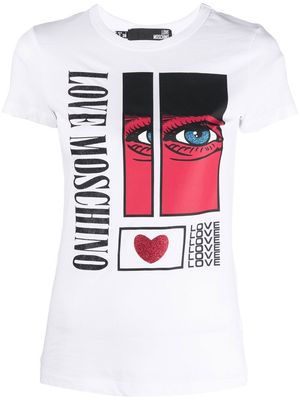 Love Moschino graphic-print short-sleeve T-shirt - White