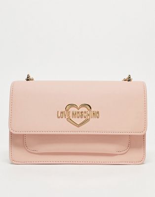 Love Moschino heart logo cross-body bag in pink