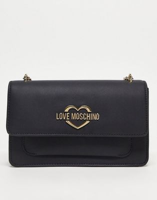 Love Moschino heart logo crossbody bag in black