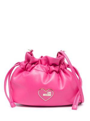 Love Moschino heart-logo drawstring crossbody bag - Pink