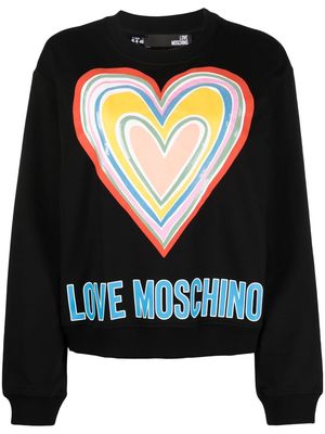 Love Moschino heart-logo print sweatshirt - Black