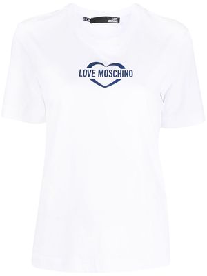 Love Moschino heart logo print T-shirt - White