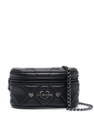 Love Moschino heart-logo quilted belt bag - Black