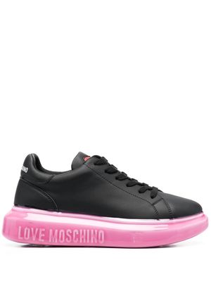 Love Moschino heart-motif low-top sneakers - Black