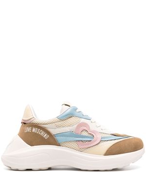 Love Moschino heart-patch chunky sneakers - Neutrals
