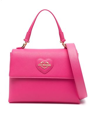 Love Moschino heart-patch logo-lettering tote bag - Pink
