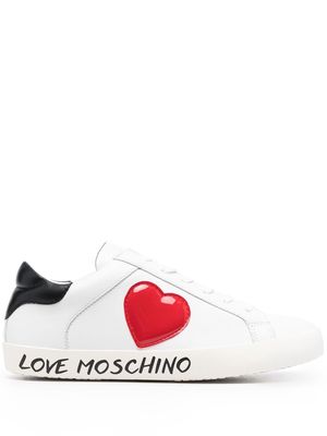 Love Moschino heart-patch logo sneakers - White