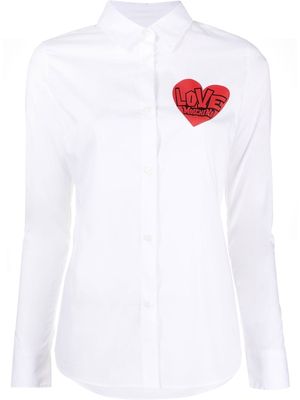 Love Moschino heart-print poplin shirt - White