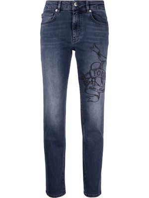 Love Moschino heart-print skinny jeans - Blue